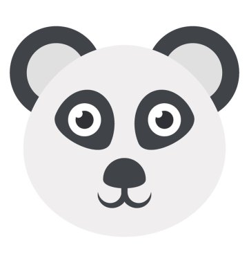 Karikatür hayvan, sevimli panda bear yüz 