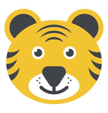 Sevimli çizgi vahşi kedi kafa 