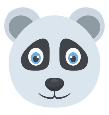 Karikatür hayvan, sevimli panda bear yüz 