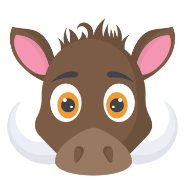 Bir domuz başın düz simgesi 