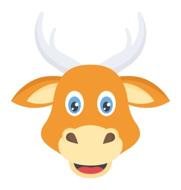 Bir şirin, gülümseyen ve küçük boğa kafası