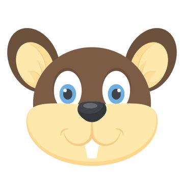 Sevimli çizgi sincap kelle 