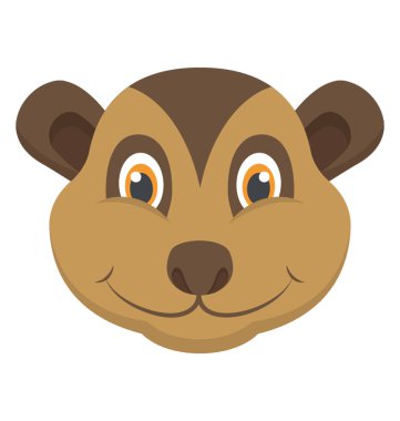 Gülümseyen çizgi film kurt kafası 