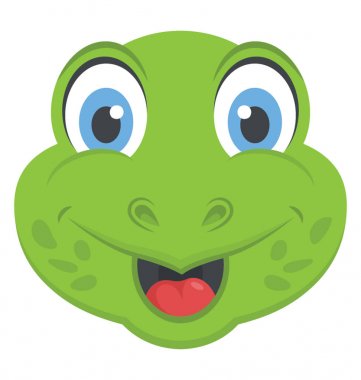 Eğlenceli ifade ile mutlu bir gülümseyen kurbağa surat