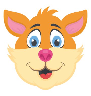 Şirin meraklı fox yüz maskot