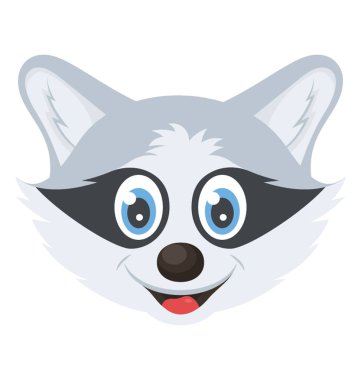 Komik bir gülümseyen Rakun kafa