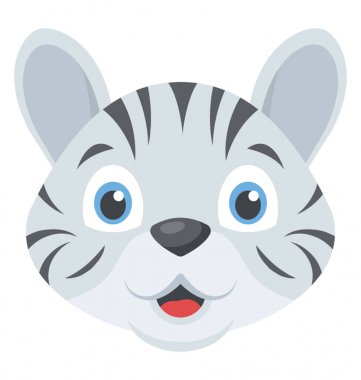 Şirin mutlu bebek beyaz kaplanlar kafa 