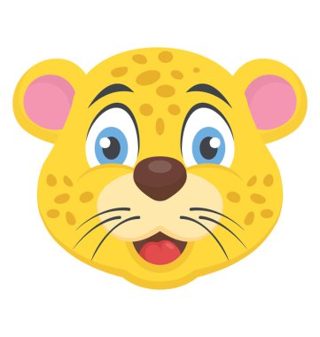 Şirin bir gülümseyen bebek leopar kafa