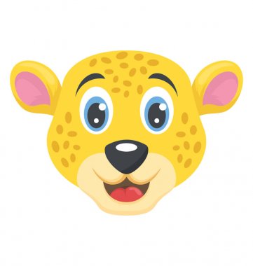 Şirin bir gülümseyen bebek leopar kafa