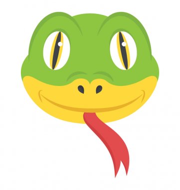 Uzun dili ile yılanın bir güler yüz