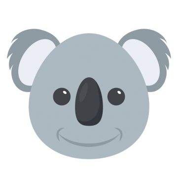 Şirin Bebek koala bear yüz Karikatür hayvan