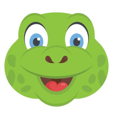 Bir sevimli gülümseyen kaplumbağa kafa ile tam olarak gözlerini açtı