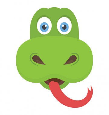 Uzun dili ile yılanın bir güler yüz