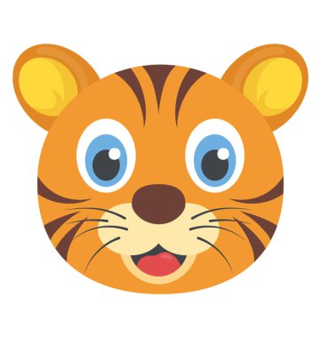 Sevimli çizgi vahşi kedi yüz, evde beslenen hayvan hayvan