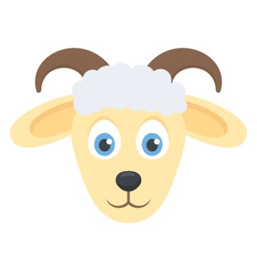 Bir yerli koyun boynuzlu hayvan yüz