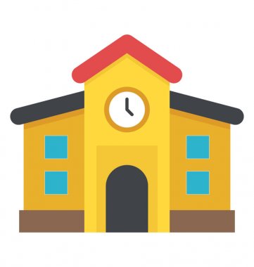 Geleneksel bir orta okul saat işaretiyle Binası 