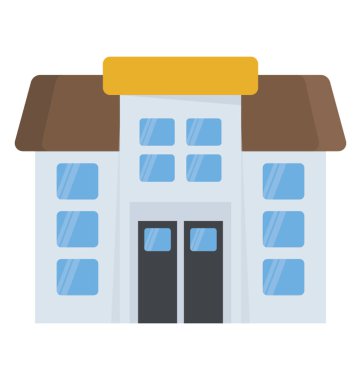 Düz simgesi tasarım bir restoranın, ticari bina 