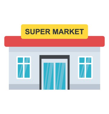 Süpermarket gıda satış ön girişi alışveriş 