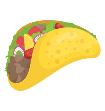 Buğday tortilla sebze ve et taco denilen ile dolu