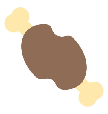 Bir ısırık ile bir tavuk parçasının düz simgesi tasarım