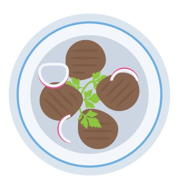 Bir tabak yemek ızgara öğelerle