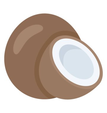 Enine kesitli bir hindistan cevizi 