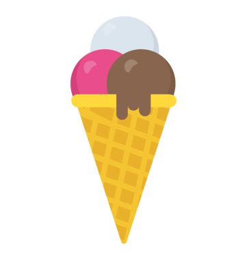 Dondurma külahı ile renkli dondurma kaşık toz 