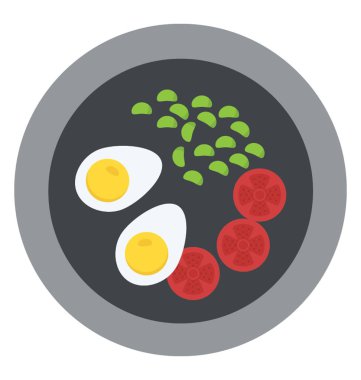 Bezelye ile karışık Superfood salata ve haşlanmış yumurta 