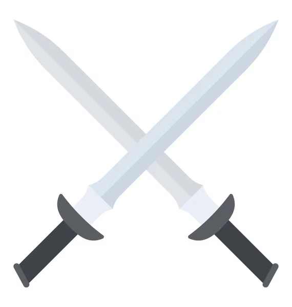 Deux Épées Symbole Kendo Les Arts Martiaux Modernes — Image vectorielle