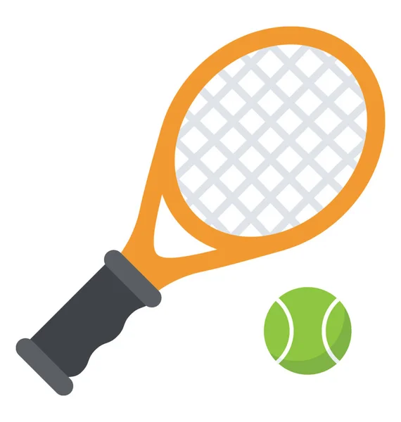 Tennisschläger Und Ball Stehen Für Squash Oder Rasentennis — Stockvektor