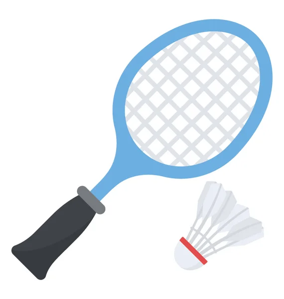 Una Raqueta Transbordador Representan Bádminton — Vector de stock