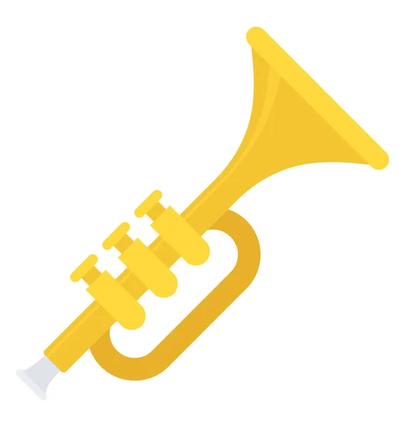 Cuerno Trompeta Francés Banda Instrumentos Musicales Bronce — Archivo Imágenes Vectoriales