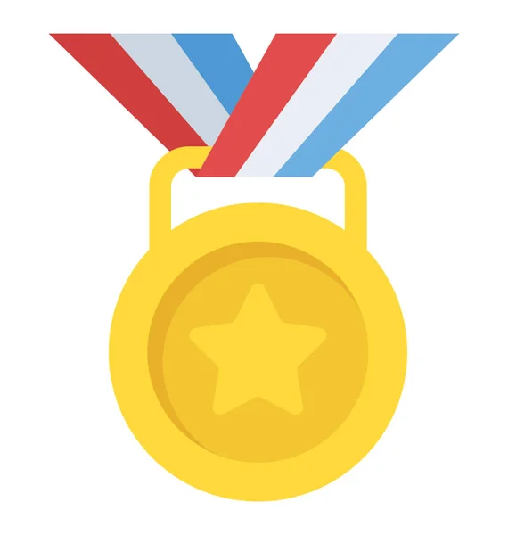 Medaglia Oro Simbolo Vittoria Successo — Vettoriale Stock