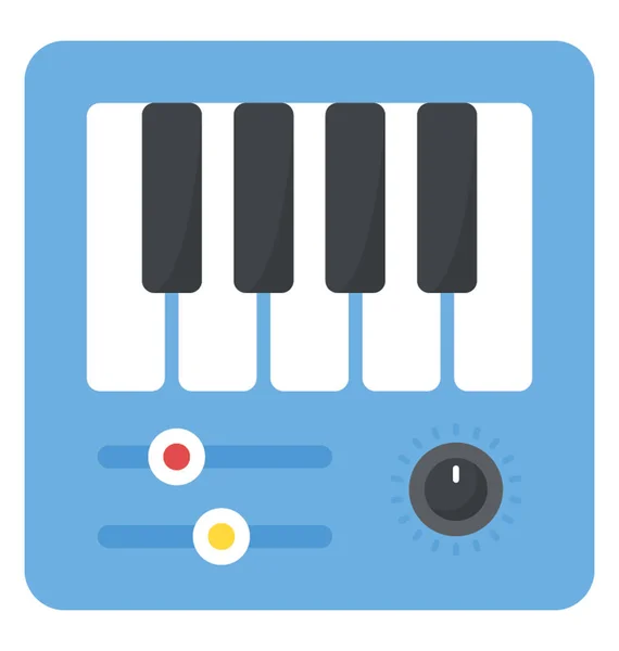 Bir Elektronik Müzik Aygıt Piyano — Stok Vektör