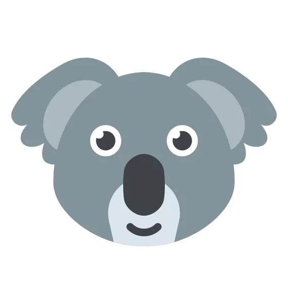 Lindo Koala Oso Cara Dibujos Animados Animal — Vector de stock