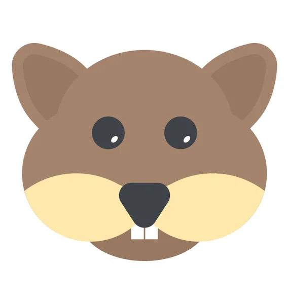 Μικρό Χαριτωμένο Σκίουρο Κεφάλι Καρτούν Χαρακτήρα — Διανυσματικό Αρχείο