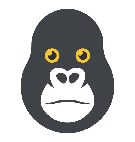 Ape Primate Gorilla Head Cartoon Character — Stock Vector