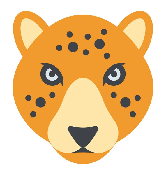 Angry View Leopard Head — Stock Vector