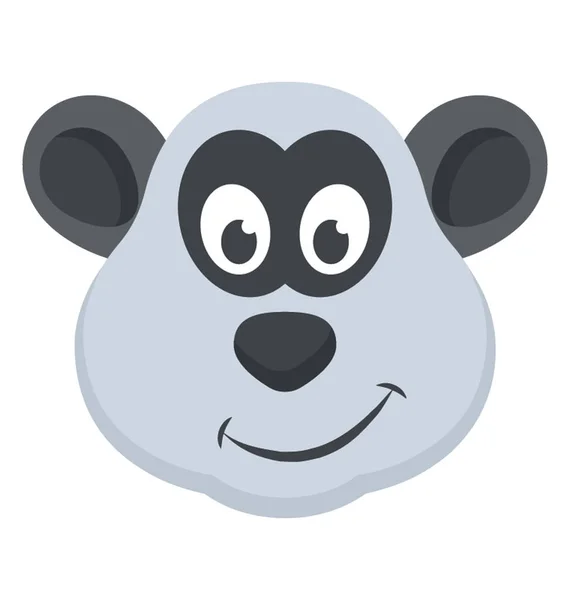 Zeichentricktier Niedliches Pandabärgesicht — Stockvektor
