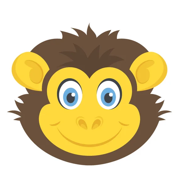 Chimpanzee Head Cartoon Animal — Stock Vector