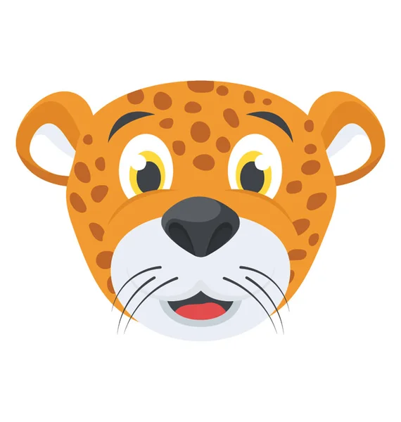 Симпатичное Маленькое Леопардовое Лицо — стоковый вектор