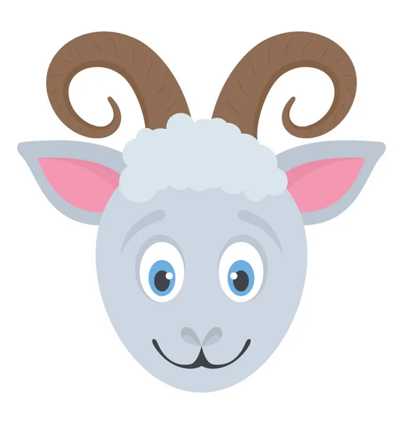 Animal Sauvage Tête Mouton — Image vectorielle