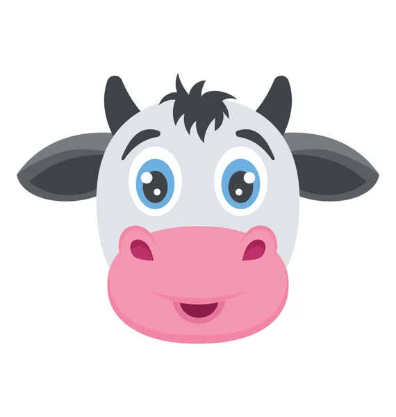 Une Belle Tête Vache Colorée — Image vectorielle