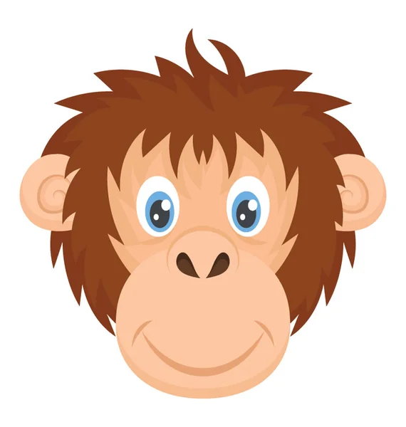 Monkey Face Gorilla Head Cartoon Animal — Stock Vector