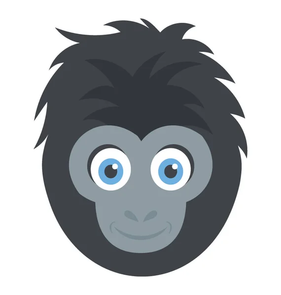 Ape Primate Gorilla Head Cartoon Character — Stock Vector