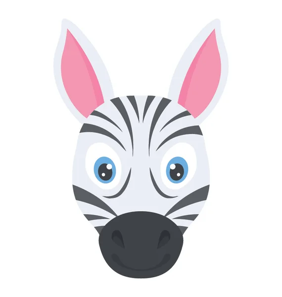 Usmívající Zebra Černými Bílými Proužky — Stockový vektor
