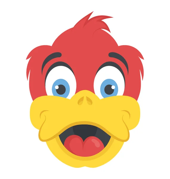 Red Head Duck Face Smiling Expression — Stock Vector