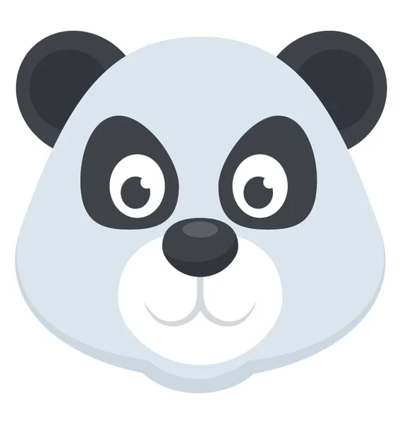 Tecknad Djur Söt Panda Bear Ansikte — Stock vektor