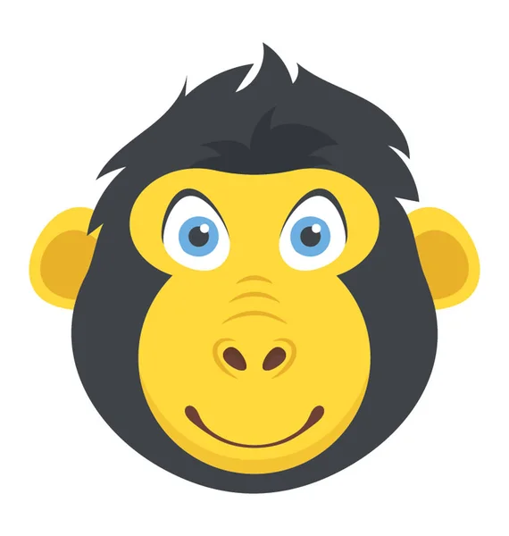 Chimpanzee Head Cartoon Animal — Stock Vector