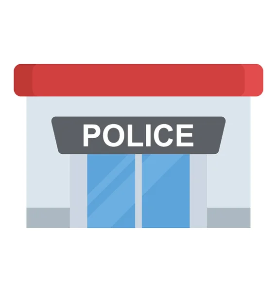 Flat Icon Design Police Station — Stock Vector